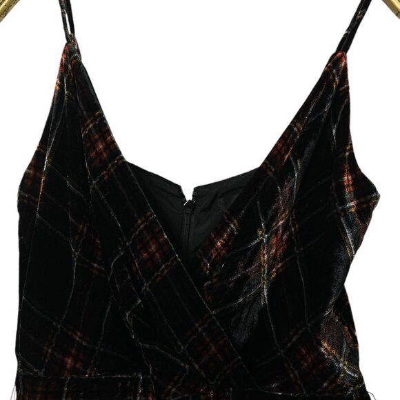 J. Crew Womens Velour Black Plaid Jumpsuit  Size 4 With Belt - Picture 4 of 10